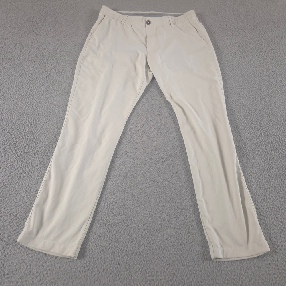 Under Armour Pants Mens 36x30 Beige Tapered The Showdown Nylon Stretch Golf Leg